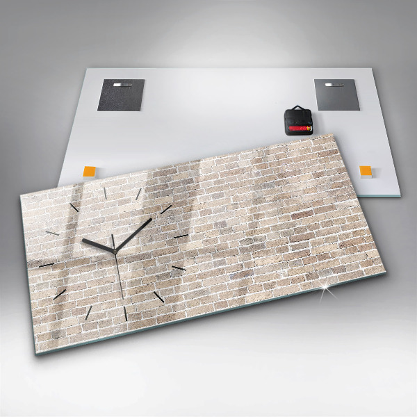 Horizontal wall clock Brick wall
