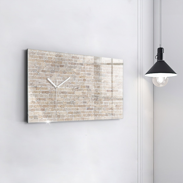 Horizontal wall clock Brick wall