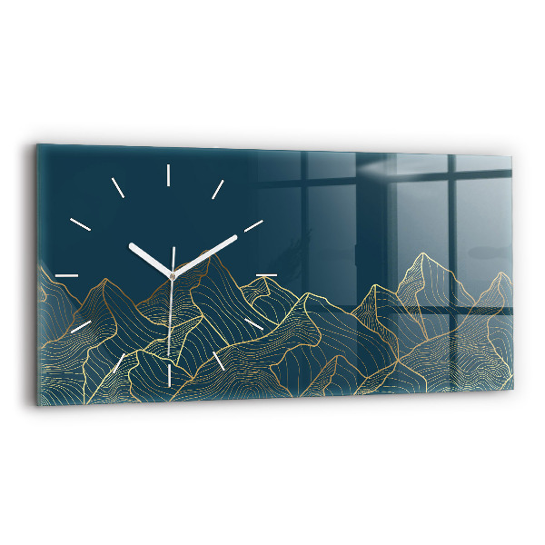 Horizontal wall clock Sketch of the mountains