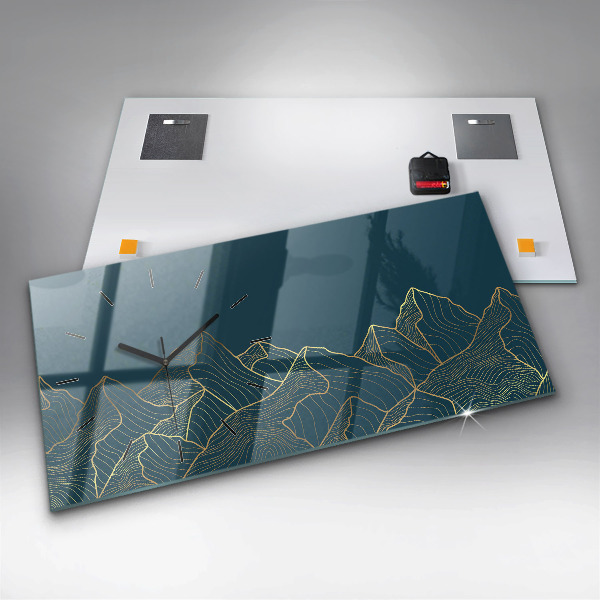 Horizontal wall clock Sketch of the mountains