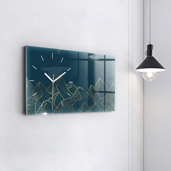 Horizontal wall clock Sketch of the mountains