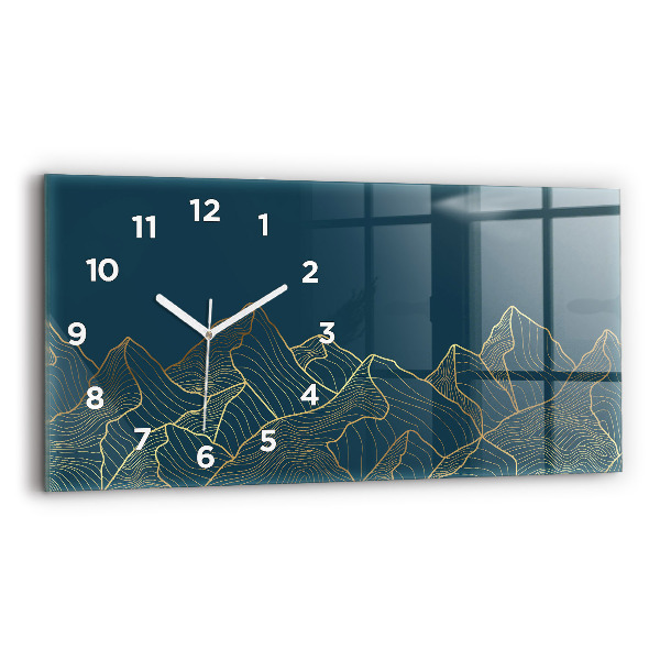 Horizontal wall clock Sketch of the mountains