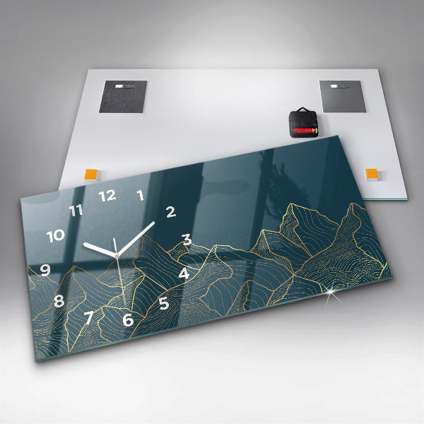 Horizontal wall clock Sketch of the mountains