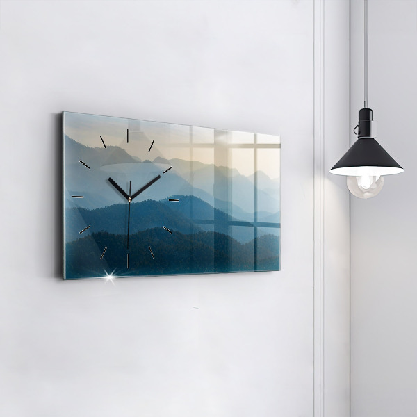 Horizontal wall clock Landscape abstract