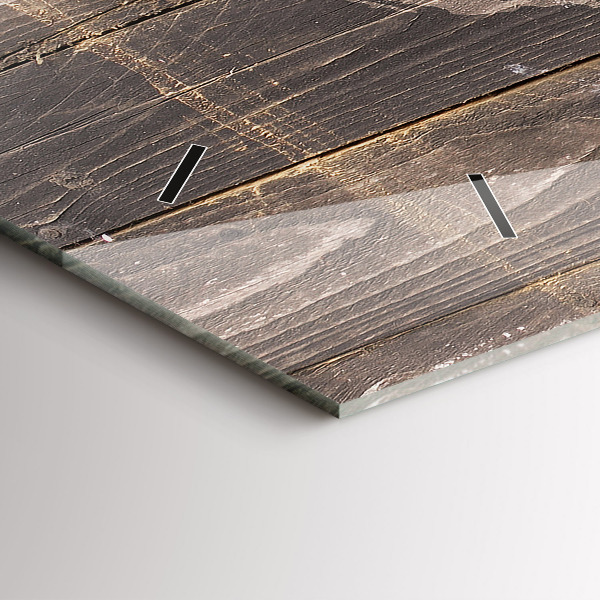 Horizontal wall clock World map on wood