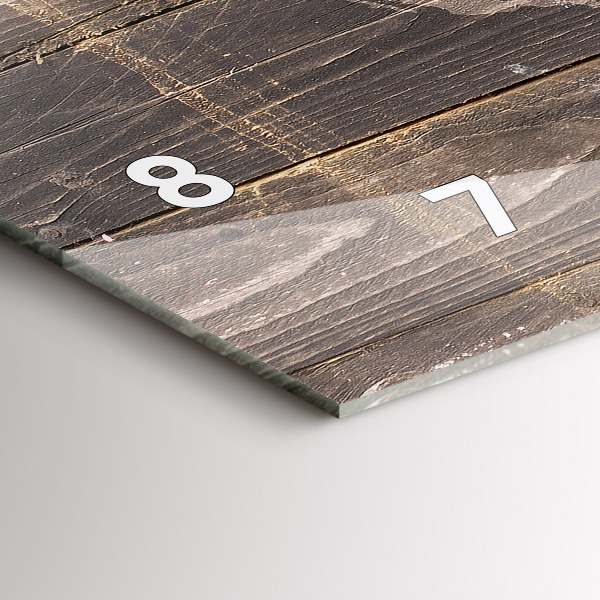 Horizontal wall clock World map on wood