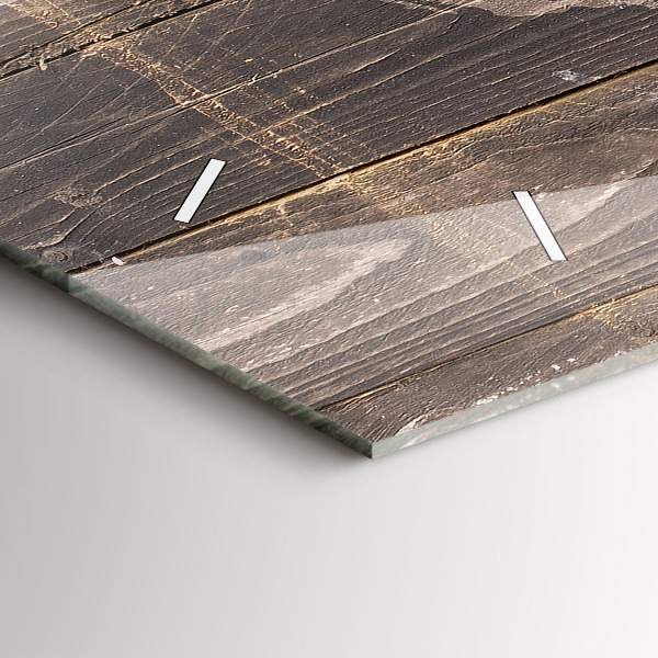 Horizontal wall clock World map on wood