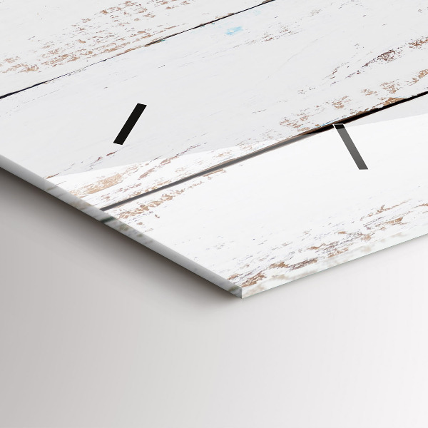 Horizontal wall clock Wooden boards