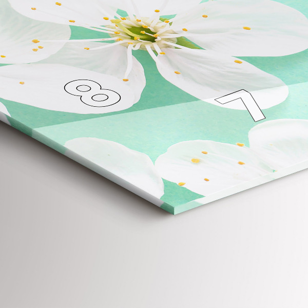 Horizontal wall clock Blooming daisies