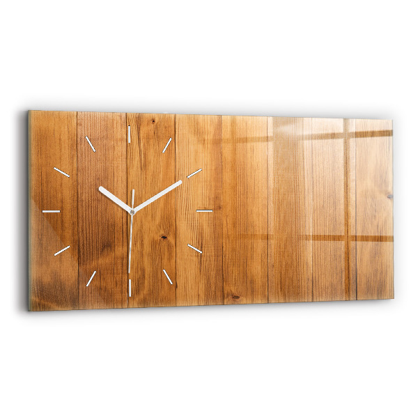 Horizontal wall clock Wooden boards