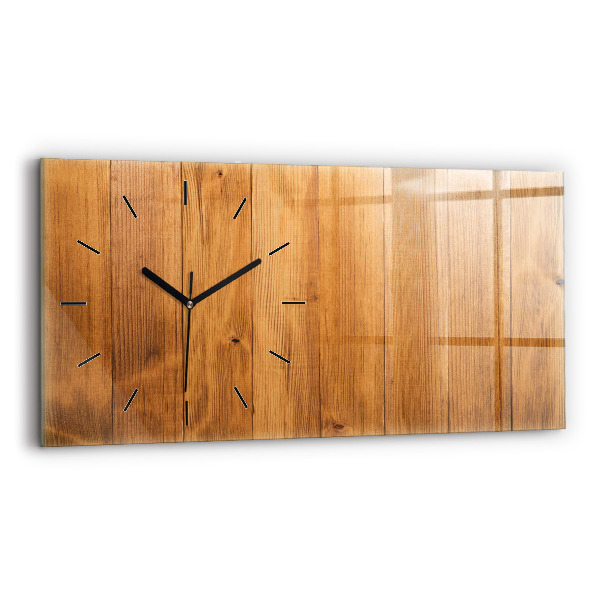 Horizontal wall clock Wooden boards