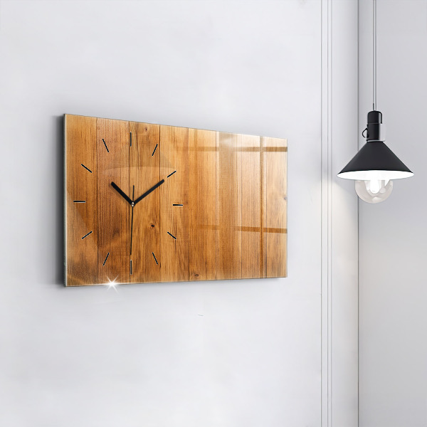 Horizontal wall clock Wooden boards