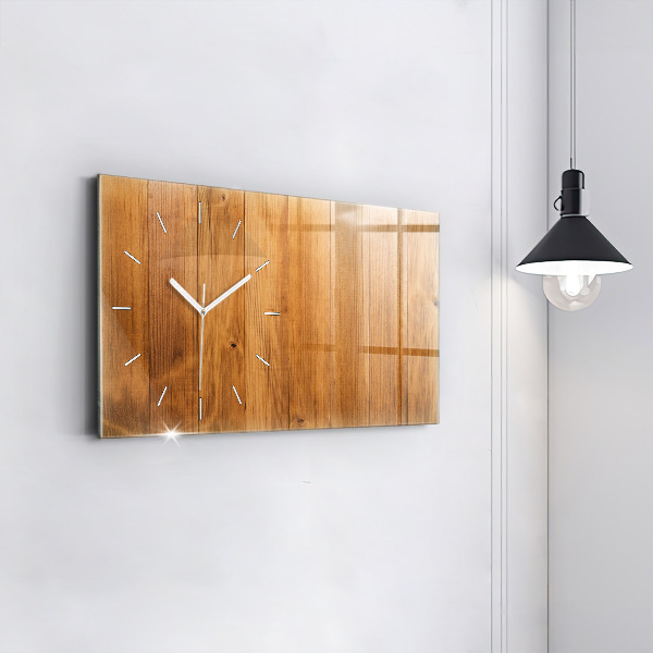 Horizontal wall clock Wooden boards