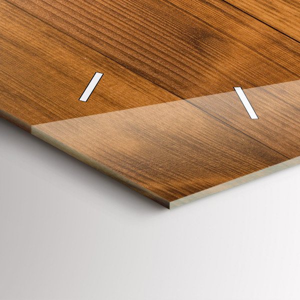 Horizontal wall clock Wooden boards