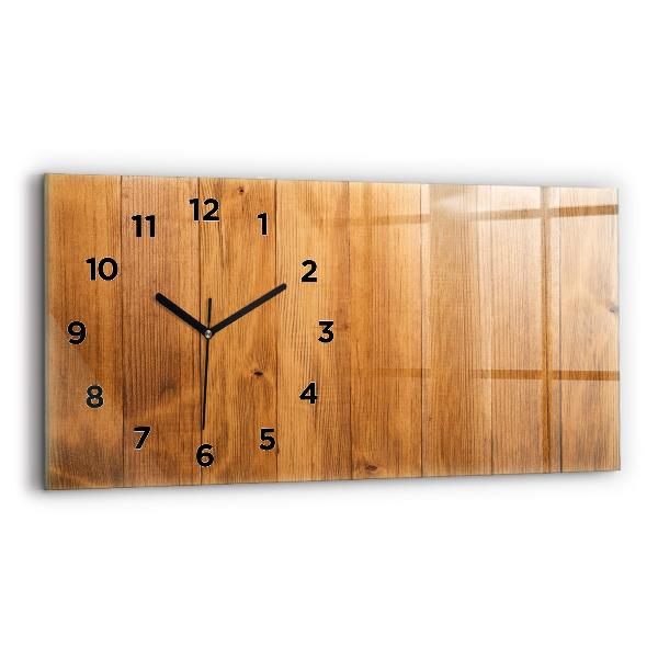Horizontal wall clock Wooden boards