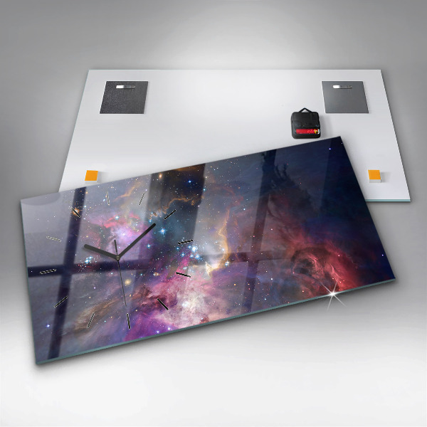 Horizontal wall clock Galaxy world