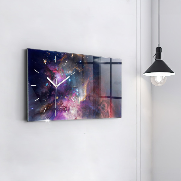 Horizontal wall clock Galaxy world