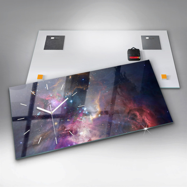Horizontal wall clock Galaxy world