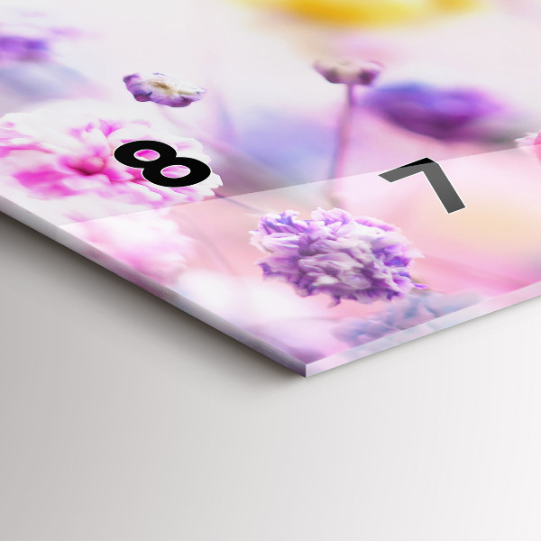 Horizontal wall clock Flowers in the meadow