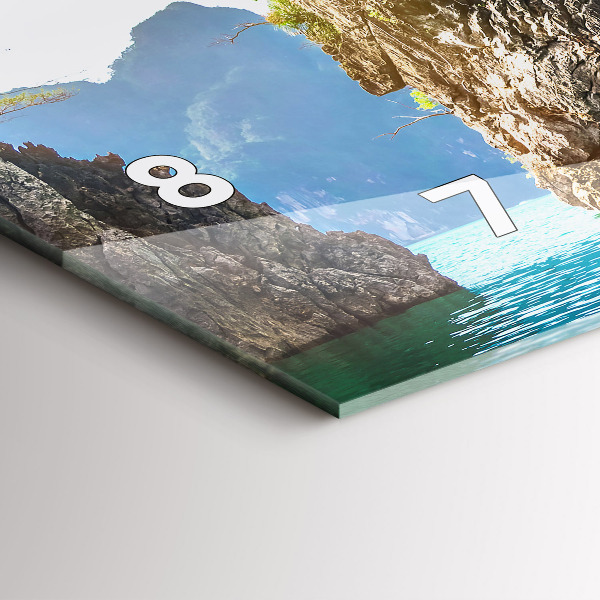 Horizontal wall clock Lake trees nature