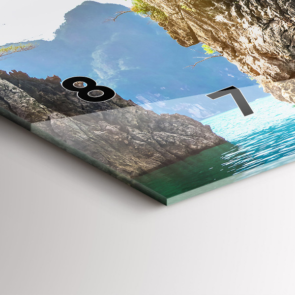 Horizontal wall clock Lake trees nature