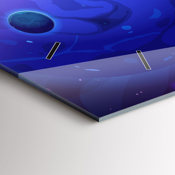 Horizontal wall clock Planets galaxy