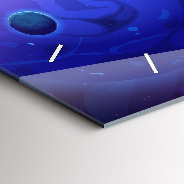 Horizontal wall clock Planets galaxy