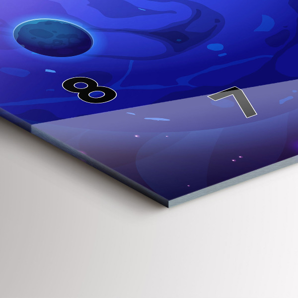 Horizontal wall clock Planets galaxy