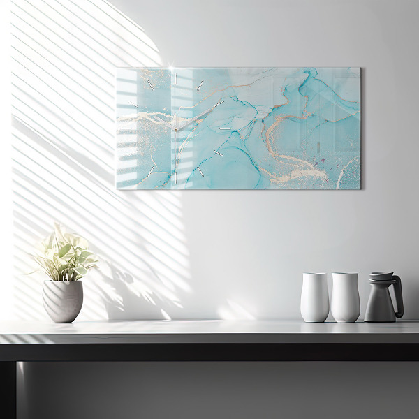 Horizontal wall clock Decorative marble