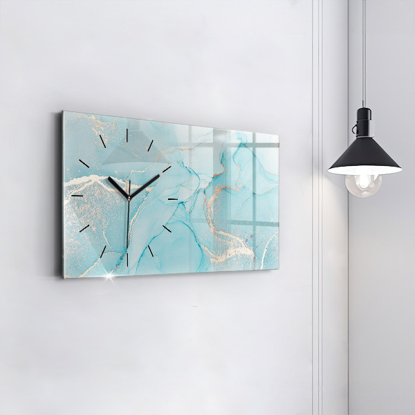 Horizontal wall clock Decorative marble