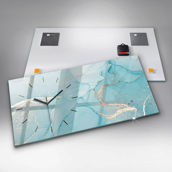 Horizontal wall clock Decorative marble