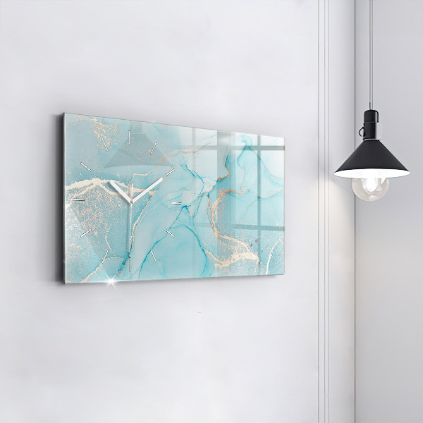 Horizontal wall clock Decorative marble