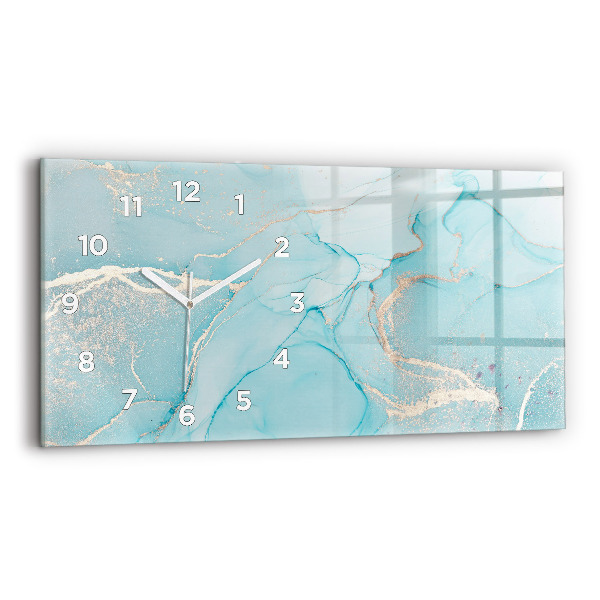 Horizontal wall clock Decorative marble