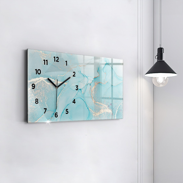 Horizontal wall clock Decorative marble