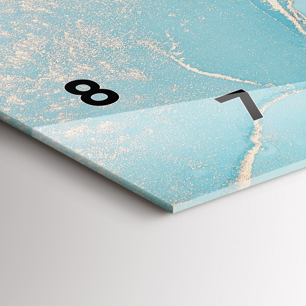 Horizontal wall clock Decorative marble