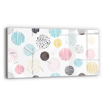 Horizontal wall clock Geometric pattern