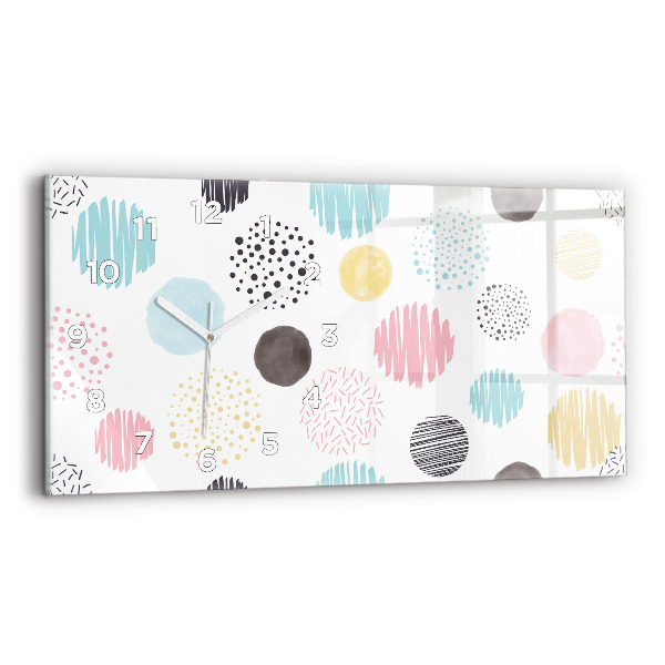 Horizontal wall clock Geometric pattern