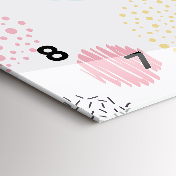 Horizontal wall clock Geometric pattern