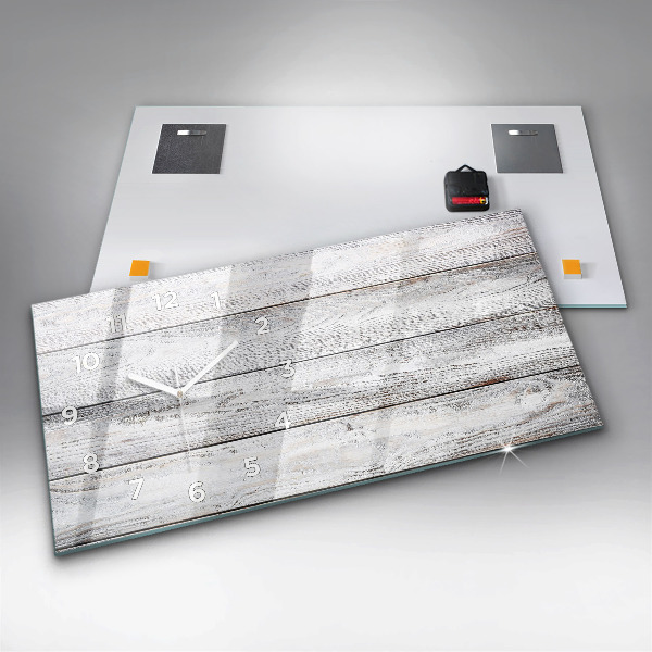 Horizontal wall clock Painted boards