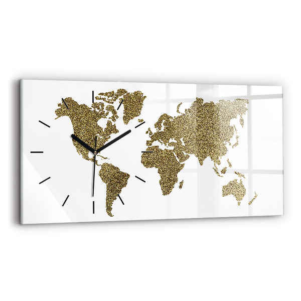 Horizontal wall clock World map