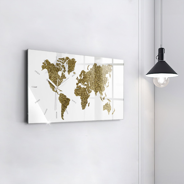 Horizontal wall clock World map