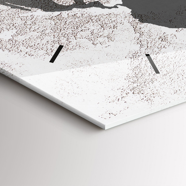 Horizontal wall clock World map concrete