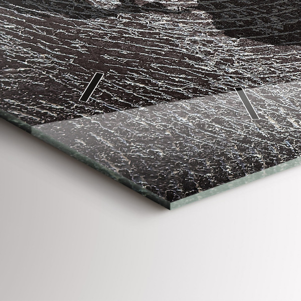 Horizontal wall clock World map concrete