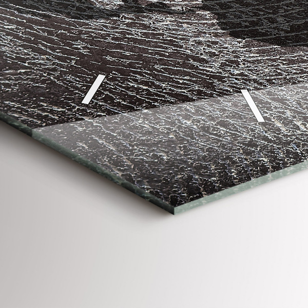 Horizontal wall clock World map concrete