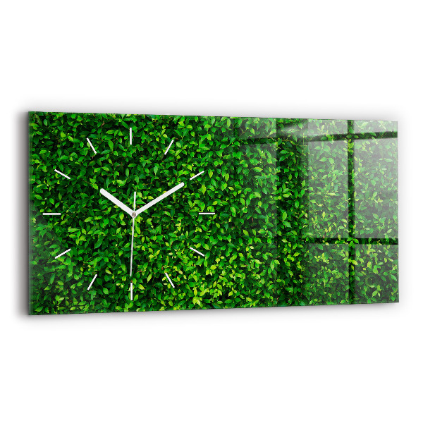 Horizontal wall clock Hedge leaves