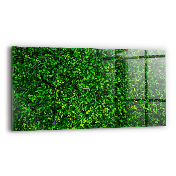 Horizontal wall clock Hedge leaves