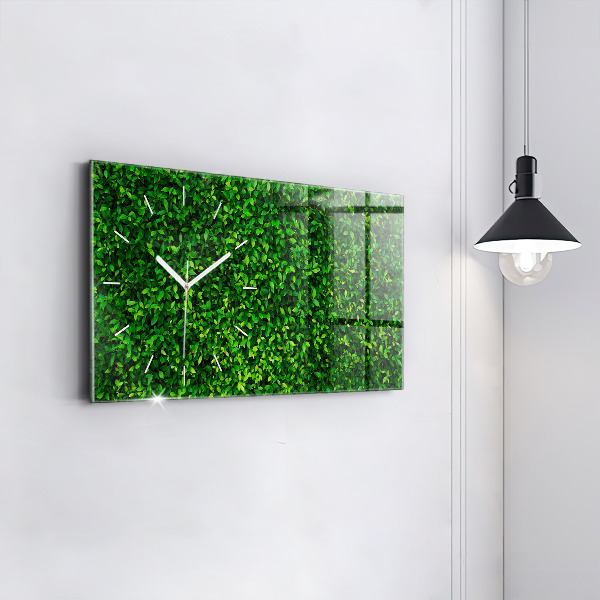 Horizontal wall clock Hedge leaves