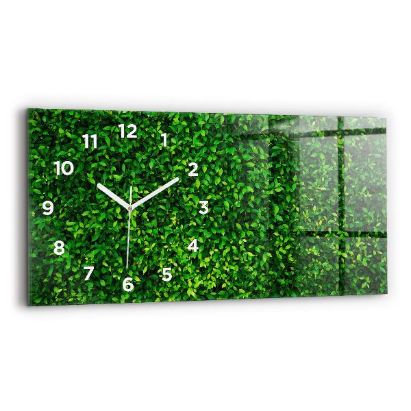 Horizontal wall clock Hedge leaves