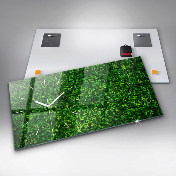 Horizontal wall clock Hedge leaves