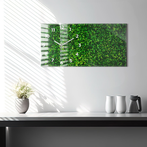 Horizontal wall clock Hedge leaves